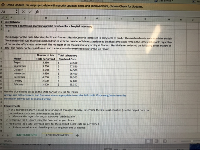  please explain all the steps and fill in the excel sheet