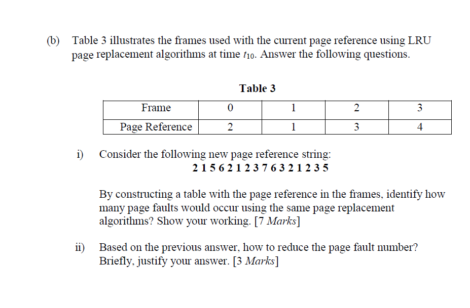 100 bytes each and the addresses space as shown in Figure 1.