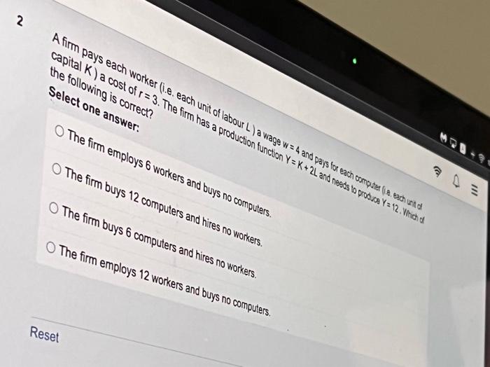  2 A firm pays each worker (.e. each unit of labour