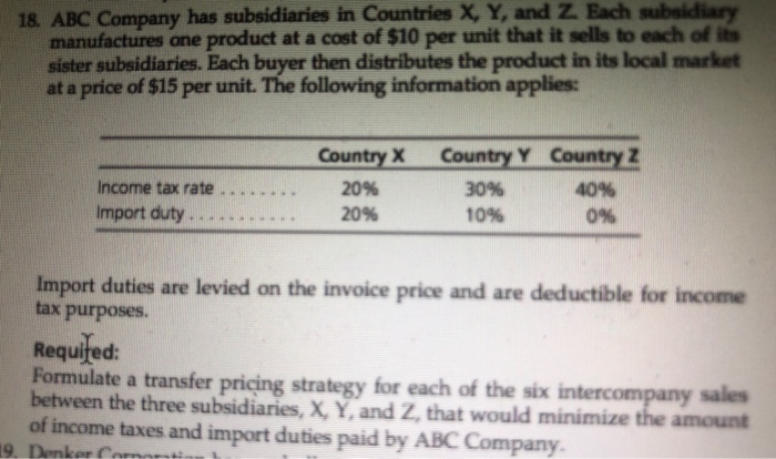 also Discuss your transfer pricing strategy by stating whether an entity (subsidiary)