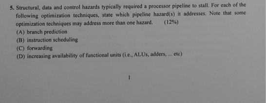Please help answer this computer organization and design practice question, thank you.