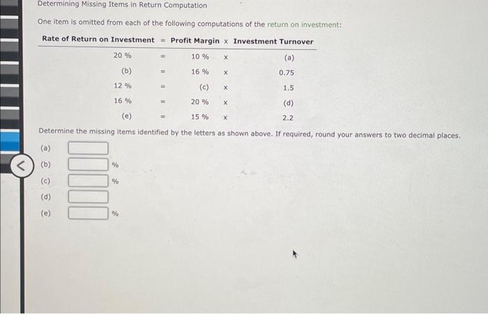  Determining Missing Items in Return Computation One item is omitted from