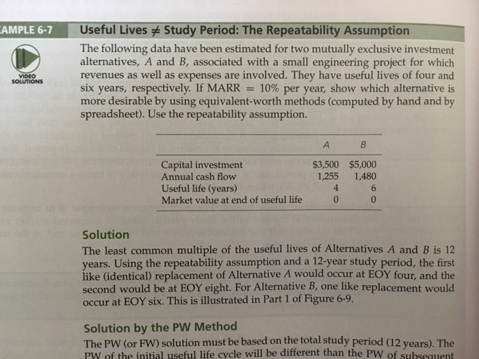 of Alternative B minus Alternative A, A (B-A), over a 12-year study