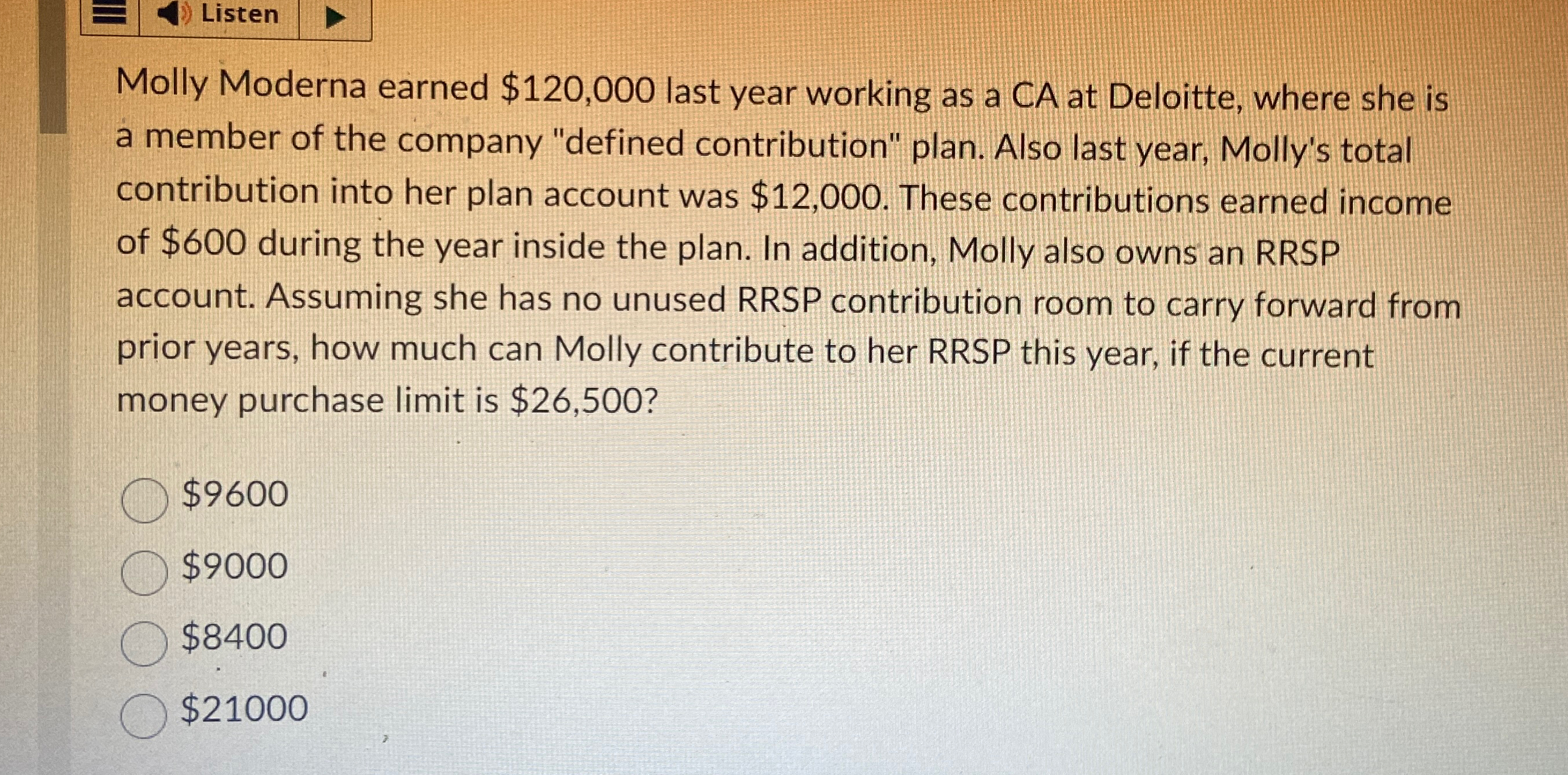  Listen Molly Moderna earned $120,000 last year working as a CA