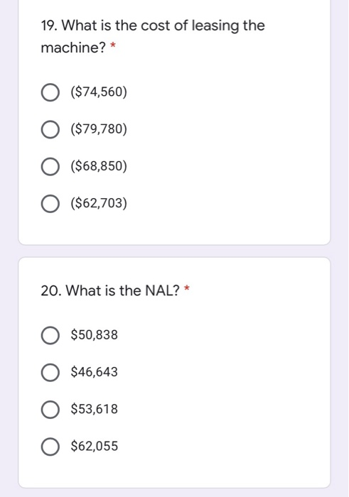 and 20 below: Howland Co needs a new machine that costs $180,000.