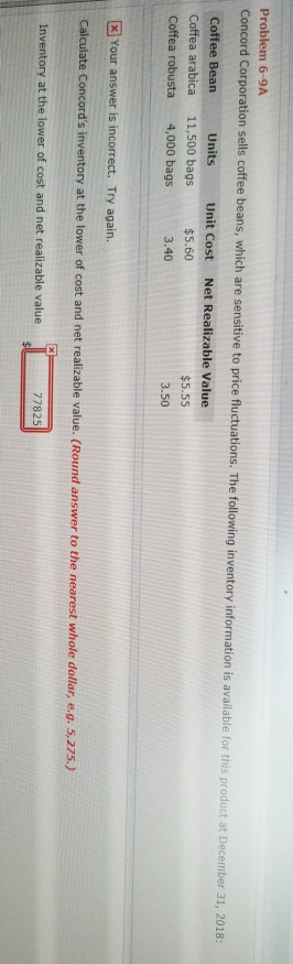 Show your work and explain step by step. Problem 6-9A Concord