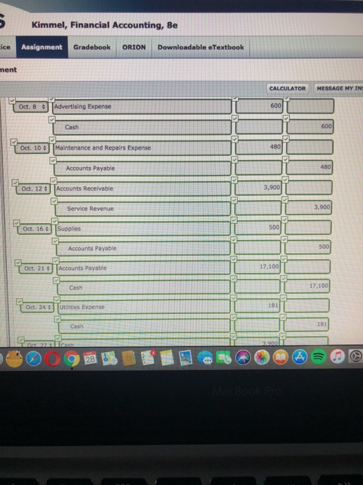 transactions for Blue Spruce Corp, are presented below. Oct. 1 Issued common