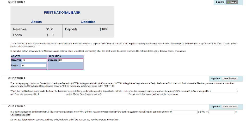 COULD YOU HELP ME ANSWER THOSES? THX! QUESTION 1 3 points FIRST