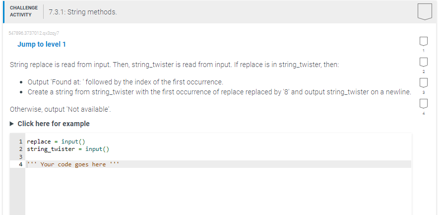  547896.3737012.qx3zqy7 Jump to level 1 String replace is read from input.