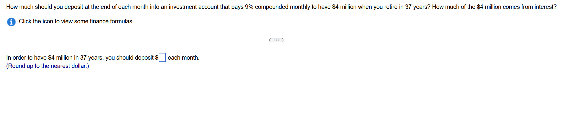 Need help How much should you deposit at the end of each