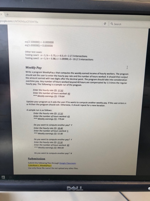 that searches for the root of any user-provided cubic polynomial (2) A