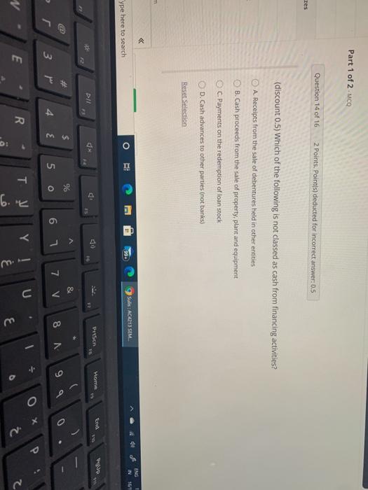 0.5 Question 13 of 16 (2 marks) (discount 0.5) Socks Ltd sold