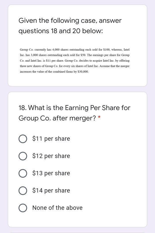  Given the following case, answer questions 18 and 20 below: 18.