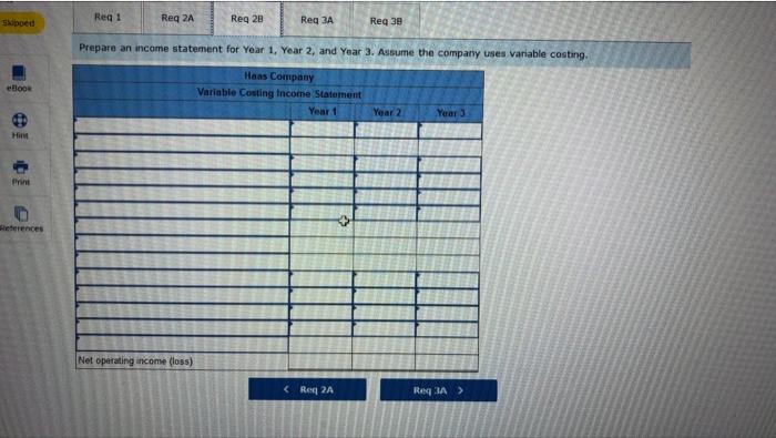 operations: Variable costs per unit: Manufacturing: Direct materials Direct labor Variable manufacturing