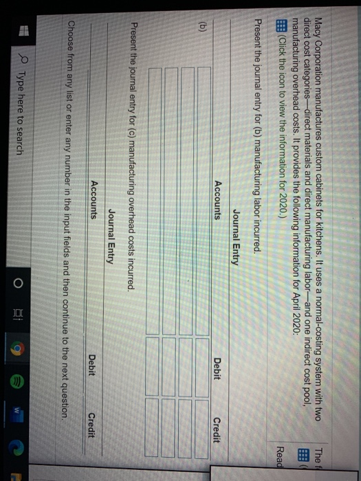 kitchens. Its a normal.costing system with two direct cost categories direct materials