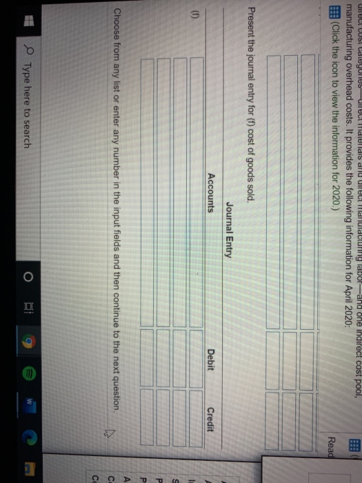 manufacturing labor hours 068,000 31,000 hours Print Done Present the journal entry