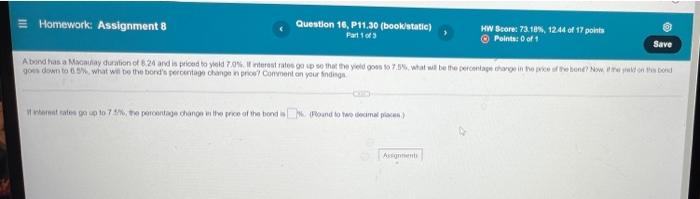  = Homework: Assignment 8 Question 16, P11.30 (book/static) Part 1 of