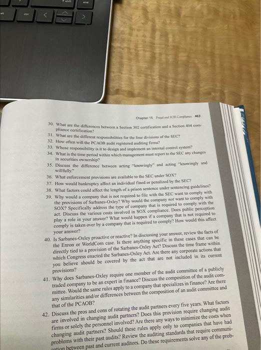 please answer all please answer in short form thank you 30. What