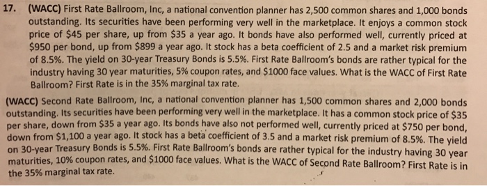  Problem 17. Show all work such as formulas First Rate Ballroom,