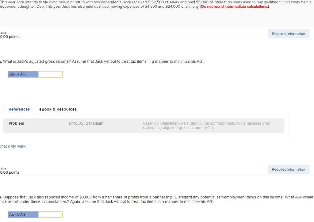  This year Jack intends to file a married joint return with