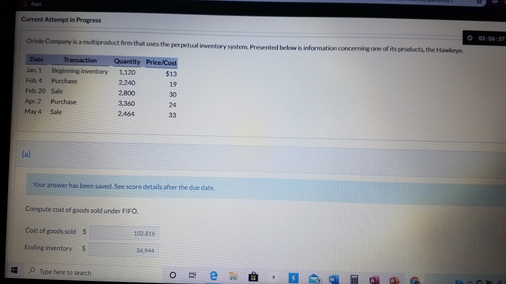 Apps Current Attempt in Progress Orole Company is a multiproduct firm
