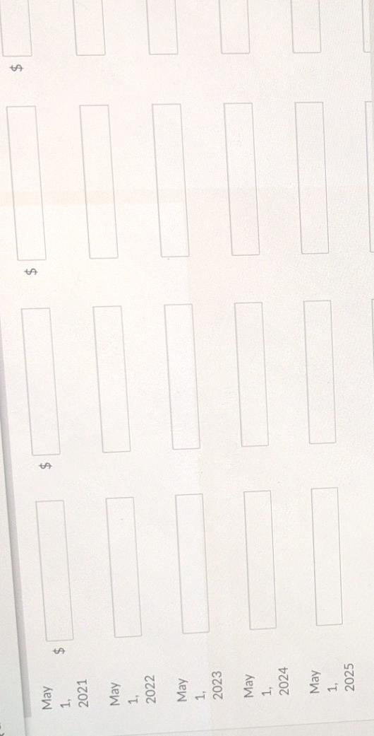 of the bonds on May 1, 2021. (Credit account titles are automatically