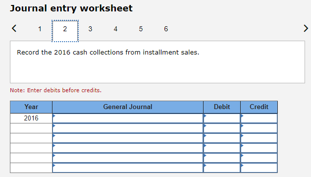 for its installment sales. The following data were obtained for sales during