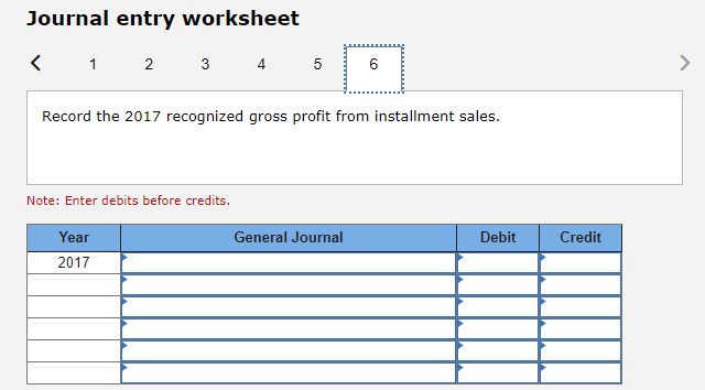 account for the installment sales and cash collections. The company uses the