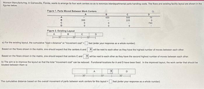  a) For the existing layout, the cumulative "load distance" or "movioment