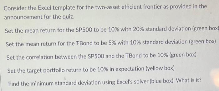 the return of the minimum variance portfolio (MVP) using this template. What