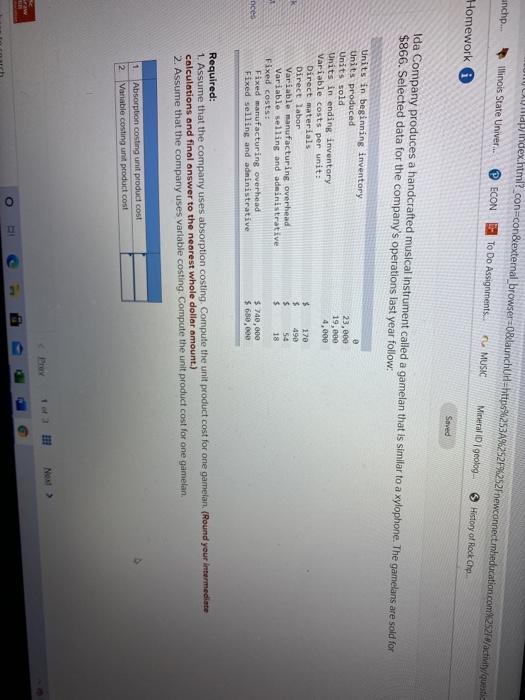  Jumapindex.html?_con=con&external browser=0&launchUH-https%253A%252F%252Fnewconnectmeducation.com%252Fw/activity/questi Illinois State Univer... ECON To Do Assignments MUSIC Mineral