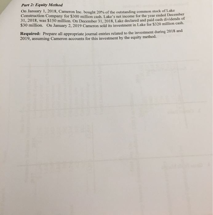 selected transactions relate to investment activities of ornament None of Corporation during
