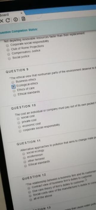 Question Completion Status: QUESTION 3 Emical approaches to environmental protection that internaczed