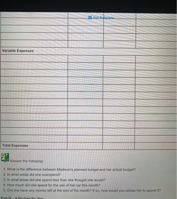 the template provided or one similar to it. Income Madison works part-time