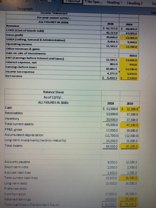 use income& balance sheets to solve cashflow statement Normal 1 No Spac...
