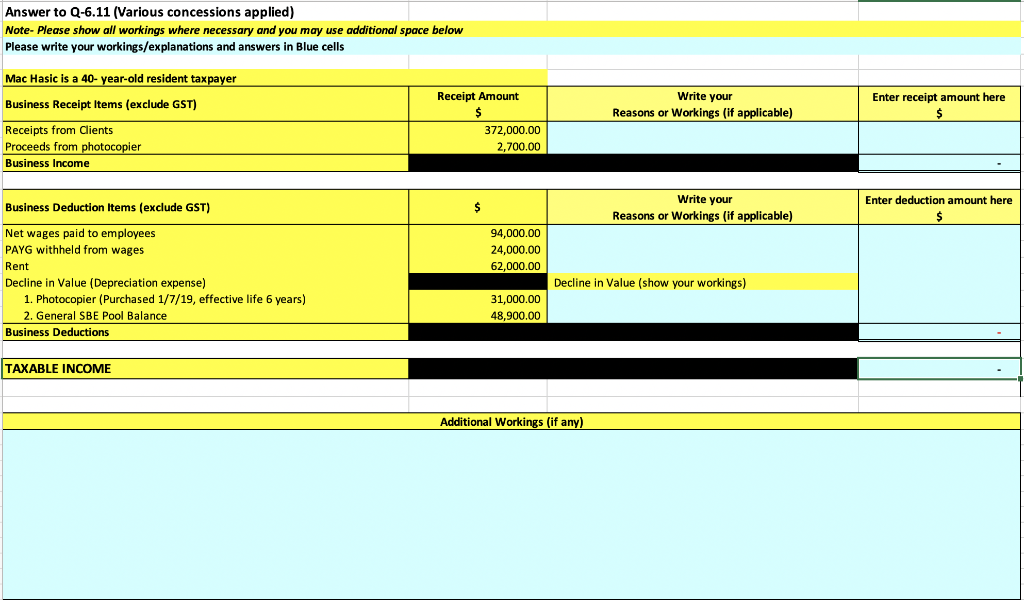 of the textbook Prepare Tax Documentation for Individuals" 17th edition 6.11.(Various concessions