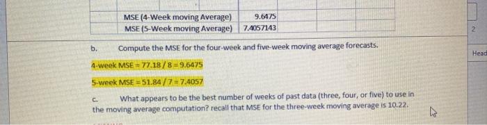the gasoline sales time series data in Table 6.1. Compute four-week and