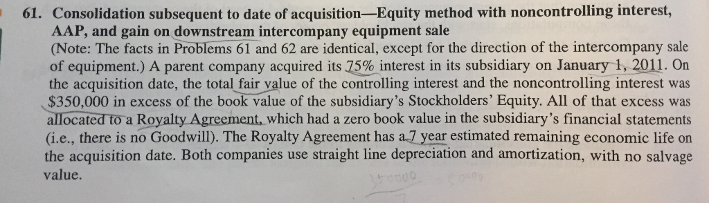 Complete the consolidating entries according to the C-E-A-D-I sequence. Please show all