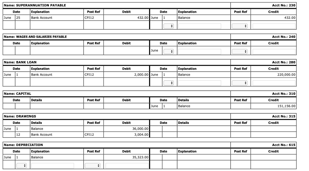 43,750.00 170 Hire Equipment (Cost) 171 Accumulated Depreciation - Hire Equipment 180