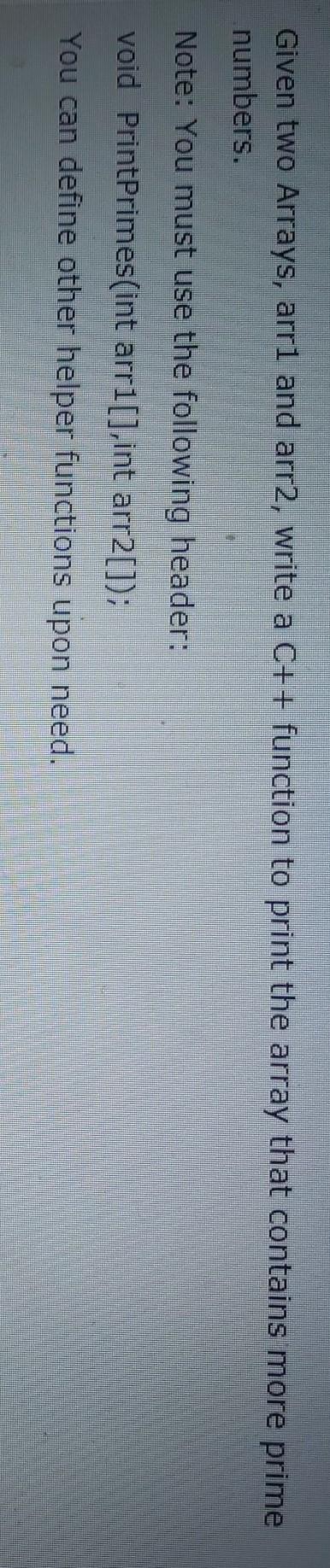  Given two Arrays, arri and arr2, write a C++ function to