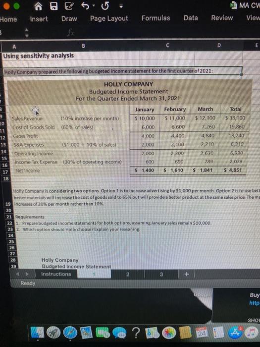  MACW Review Views Insert Draw Page Layout Formulas Data Home 3