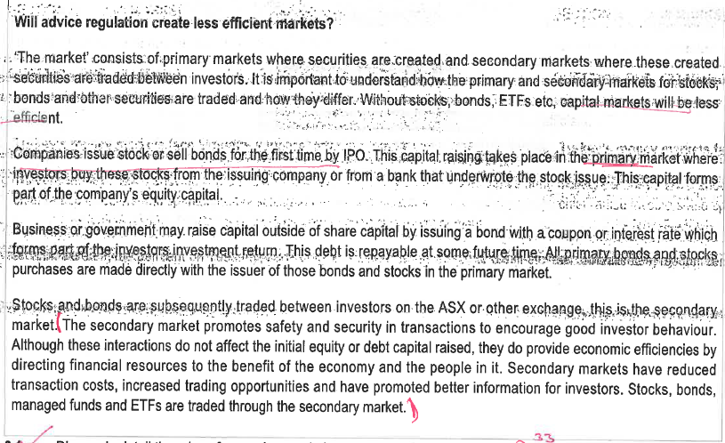  Will advice regulation create less efficient markets? The market' consists of