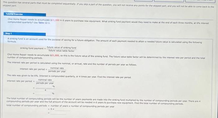  This question has several parts that must be completed sequentially. If