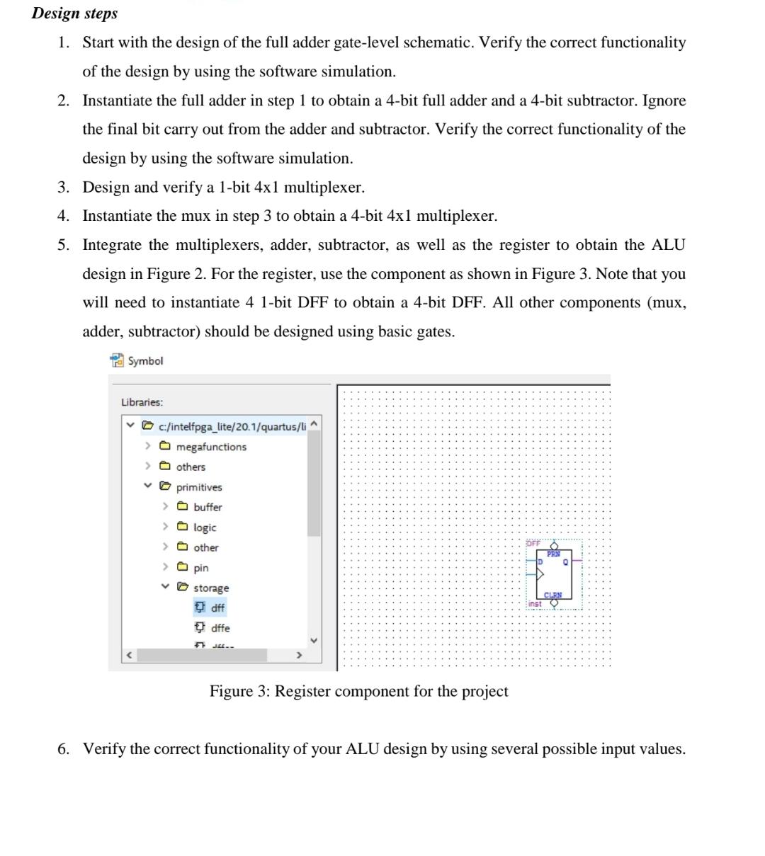  Task In this group project, you will design the arithmetic logic