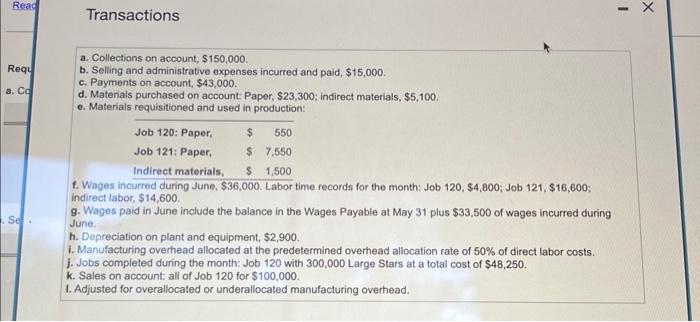 entry for underallocated manufacturing overhead you prepared in Requirement 1. \begin{tabular}{|l|l|l|l|l|l|} \hline