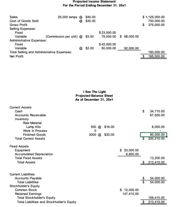 I see the light accounting project. I need the missing information in