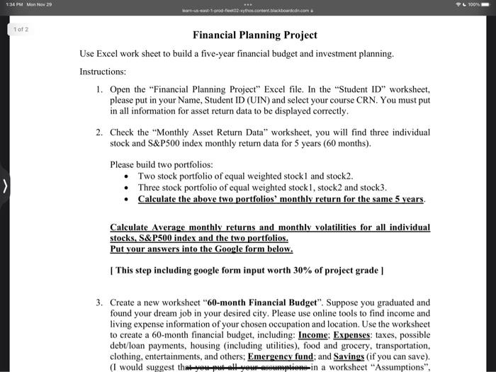  I need help for excel 1:34 PM Mon Nov 29 100%
