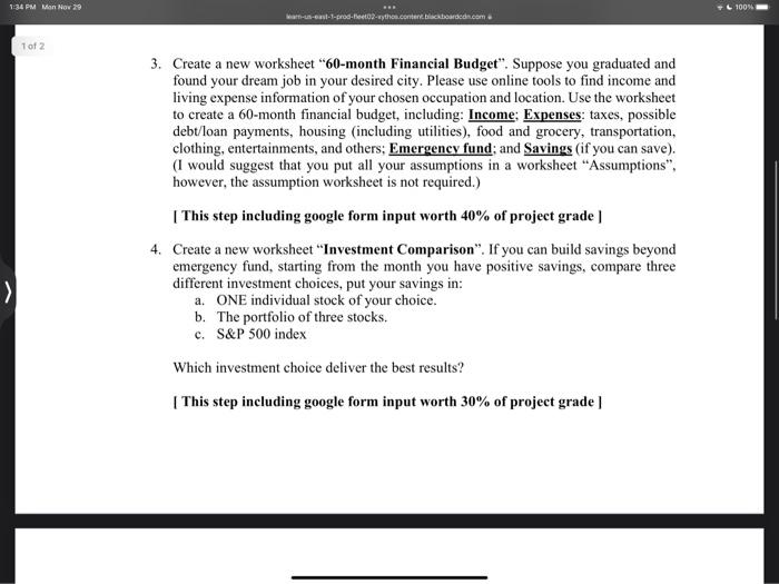 Warn-et-l-prodb-02-wython.content.cdboarden.com T of 2 Financial Planning Project Use Excel work sheet to