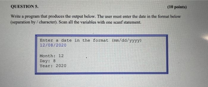  Write a program that produces the output below. The user must