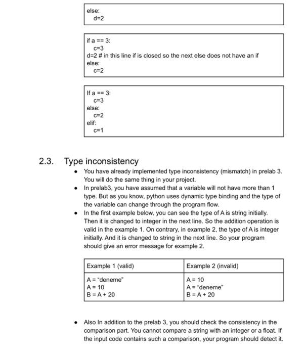 python codes. The input python codes can contain only assignment and if/else